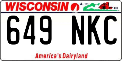 WI license plate 649NKC