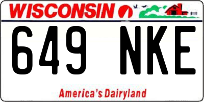 WI license plate 649NKE