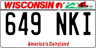WI license plate 649NKI
