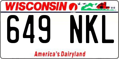 WI license plate 649NKL