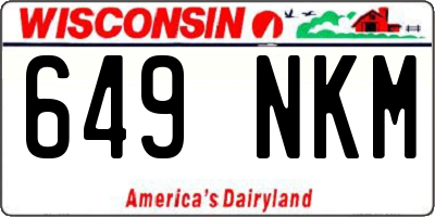 WI license plate 649NKM