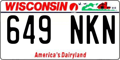 WI license plate 649NKN