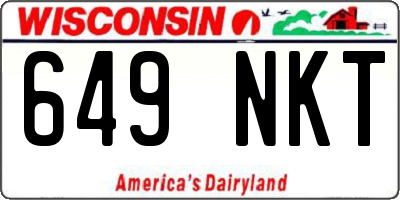 WI license plate 649NKT