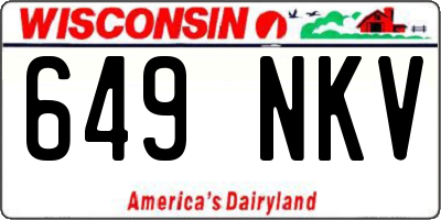 WI license plate 649NKV