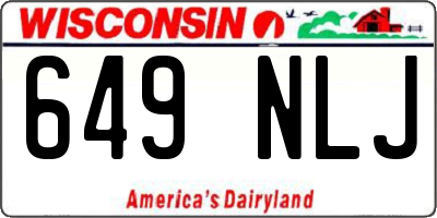 WI license plate 649NLJ