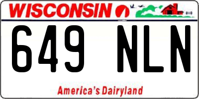 WI license plate 649NLN