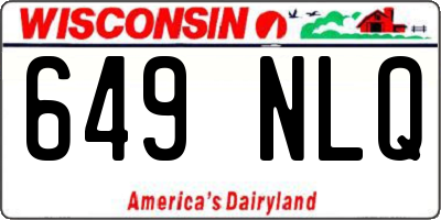 WI license plate 649NLQ