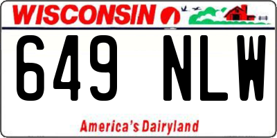 WI license plate 649NLW