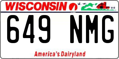 WI license plate 649NMG