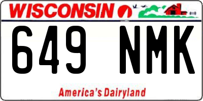 WI license plate 649NMK