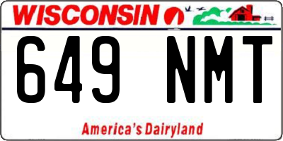 WI license plate 649NMT
