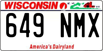 WI license plate 649NMX