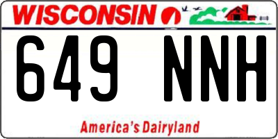 WI license plate 649NNH