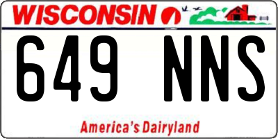 WI license plate 649NNS
