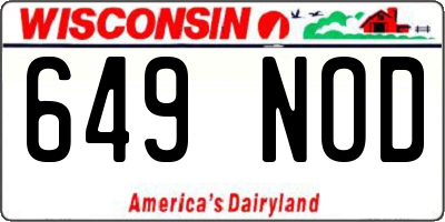 WI license plate 649NOD