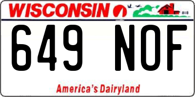 WI license plate 649NOF