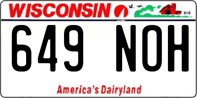 WI license plate 649NOH