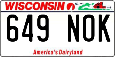 WI license plate 649NOK