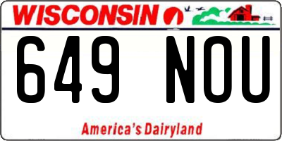 WI license plate 649NOU