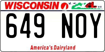 WI license plate 649NOY