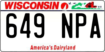 WI license plate 649NPA