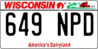 WI license plate 649NPD