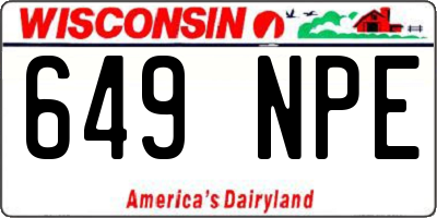 WI license plate 649NPE