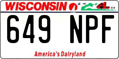 WI license plate 649NPF