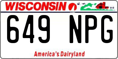 WI license plate 649NPG