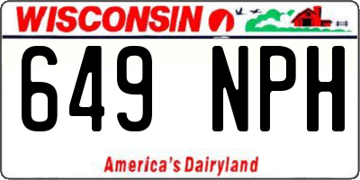 WI license plate 649NPH