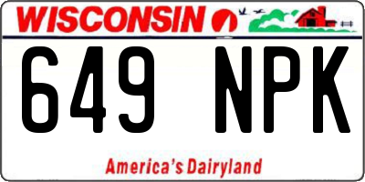 WI license plate 649NPK