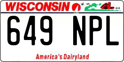 WI license plate 649NPL