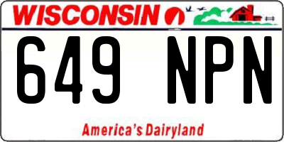 WI license plate 649NPN