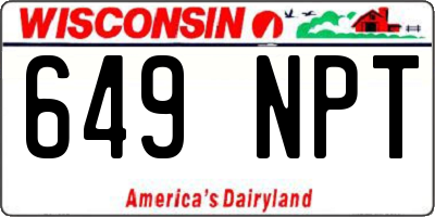 WI license plate 649NPT