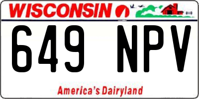 WI license plate 649NPV