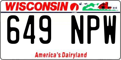 WI license plate 649NPW