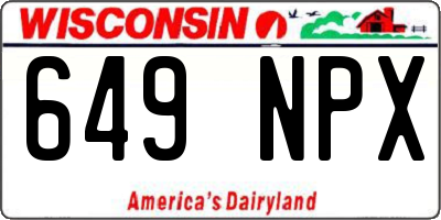 WI license plate 649NPX