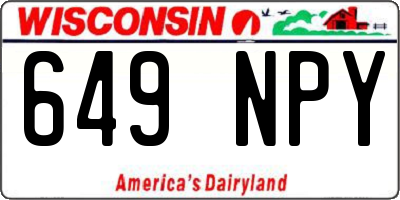 WI license plate 649NPY