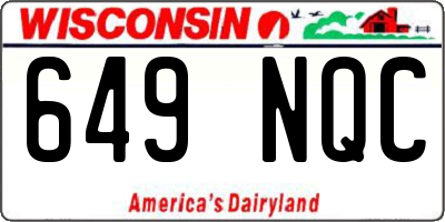 WI license plate 649NQC
