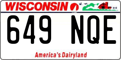 WI license plate 649NQE