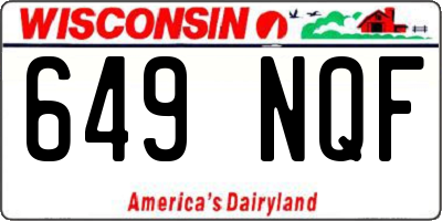 WI license plate 649NQF