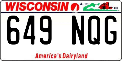WI license plate 649NQG