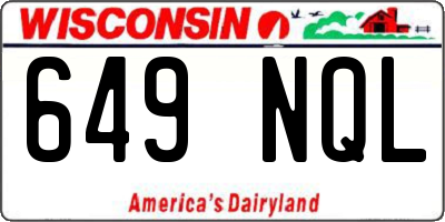 WI license plate 649NQL