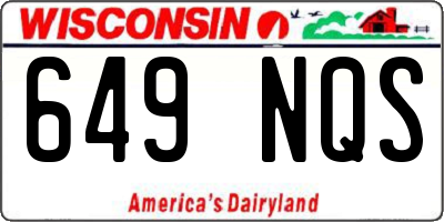 WI license plate 649NQS