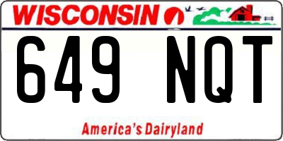 WI license plate 649NQT
