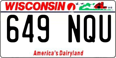 WI license plate 649NQU