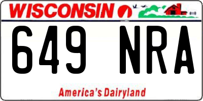 WI license plate 649NRA