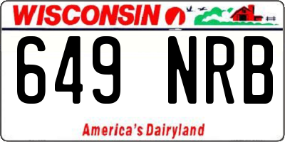 WI license plate 649NRB