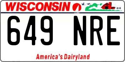 WI license plate 649NRE
