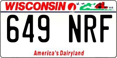 WI license plate 649NRF